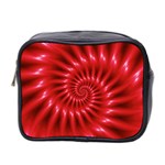 Glossy Red Spiral Fractal Mini Toiletries Bag (Two Sides)