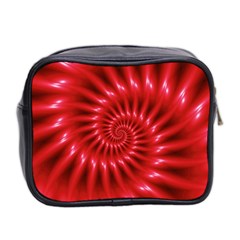 Glossy Red Spiral Fractal Mini Toiletries Bag (Two Sides) from ArtsNow.com Back