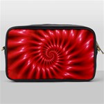 Glossy Red Spiral Fractal Toiletries Bag (One Side)