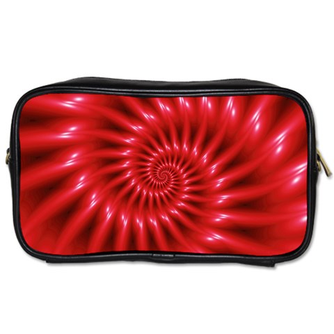 Glossy Red Spiral Fractal Toiletries Bag (Two Sides) from ArtsNow.com Front