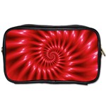 Glossy Red Spiral Fractal Toiletries Bag (Two Sides)