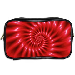 Glossy Red Spiral Fractal Toiletries Bag (Two Sides) from ArtsNow.com Back