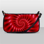 Glossy Red Spiral Fractal Shoulder Clutch Bag