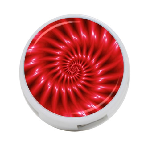 Glossy Red Spiral Fractal 4 Front