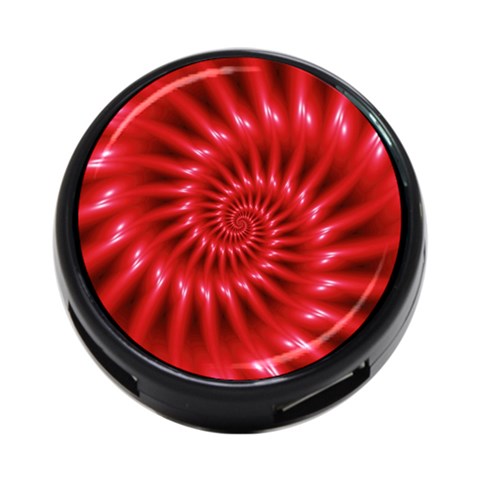 Glossy Red Spiral Fractal 4 Front