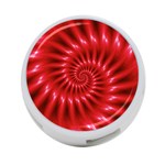 Glossy Red Spiral Fractal 4-Port USB Hub (One Side)