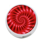 Glossy Red Spiral Fractal 4-Port USB Hub (Two Sides)