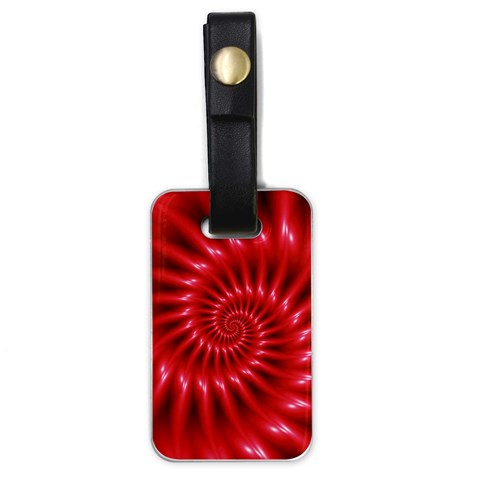 Glossy Red Spiral Fractal Luggage Tag (one side) from ArtsNow.com Front