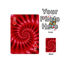 Glossy Red Spiral Fractal Playing Cards 54 (Mini) from ArtsNow.com Front - Heart2