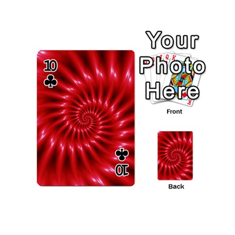 Glossy Red Spiral Fractal Playing Cards 54 (Mini) from ArtsNow.com Front - Club10