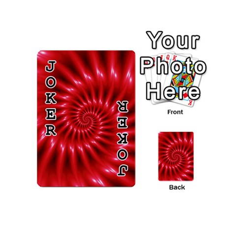 Glossy Red Spiral Fractal Playing Cards 54 (Mini) from ArtsNow.com Front - Joker1