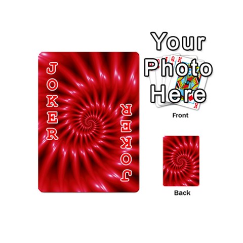 Glossy Red Spiral Fractal Playing Cards 54 (Mini) from ArtsNow.com Front - Joker2