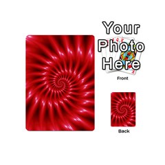 Glossy Red Spiral Fractal Playing Cards 54 (Mini) from ArtsNow.com Back