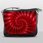 Glossy Red Spiral Fractal Messenger Bag