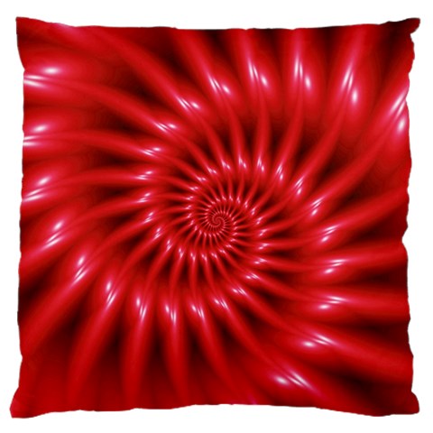 Glossy Red Spiral Fractal Large Cushion Case (Two Sides) from ArtsNow.com Front