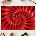 Glossy Red Spiral Fractal Cosmetic Bag (XXXL)