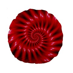 Glossy Red Spiral Fractal Standard 15  Premium Round Cushion  from ArtsNow.com Front