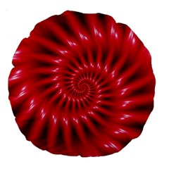 Glossy Red Spiral Fractal Large 18  Premium Round Cushion  from ArtsNow.com Front