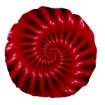 Glossy Red Spiral Fractal Large 18  Premium Round Cushion 