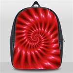 Glossy Red Spiral Fractal School Bag (XL)