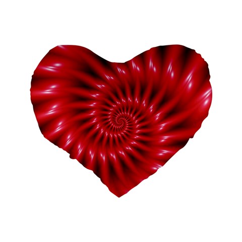 Glossy Red Spiral Fractal Standard 16  Premium Heart Shape Cushion  from ArtsNow.com Back