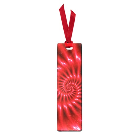 Glossy Red Spiral Fractal Small Book Mark from ArtsNow.com Front