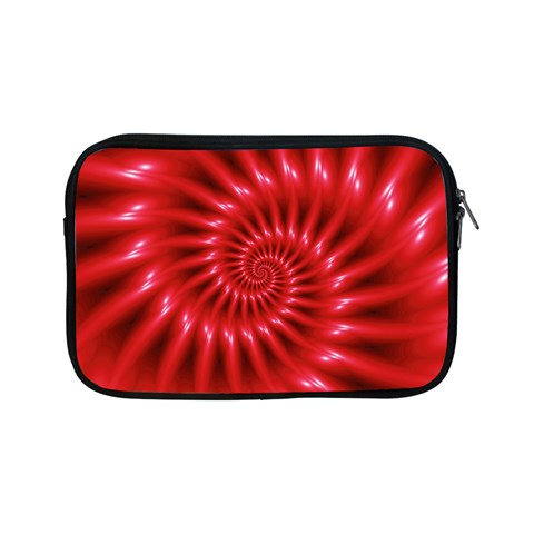 Glossy Red Spiral Fractal Apple iPad Mini Zipper Case from ArtsNow.com Front