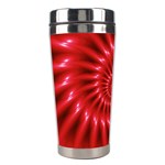 Glossy Red Spiral Fractal Stainless Steel Travel Tumbler