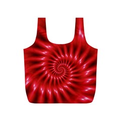 Glossy Red Spiral Fractal Full Print Recycle Bag (S) from ArtsNow.com Front