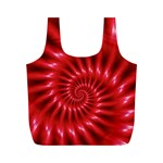 Glossy Red Spiral Fractal Full Print Recycle Bag (M)