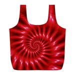 Glossy Red Spiral Fractal Full Print Recycle Bag (L)