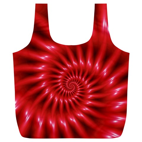 Glossy Red Spiral Fractal Full Print Recycle Bag (XL) from ArtsNow.com Front