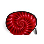 Glossy Red Spiral Fractal Accessory Pouch (Small)