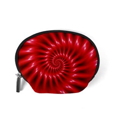 Glossy Red Spiral Fractal Accessory Pouch (Small) from ArtsNow.com Back