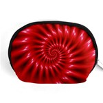 Glossy Red Spiral Fractal Accessory Pouch (Medium)