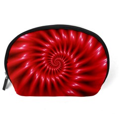 Glossy Red Spiral Fractal Accessory Pouch (Large) from ArtsNow.com Back