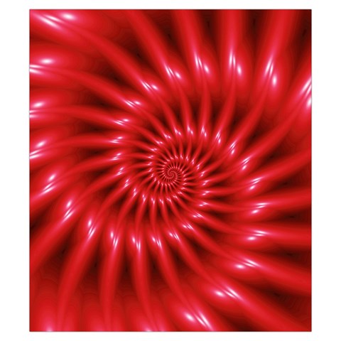 Glossy Red Spiral Fractal Drawstring Pouch (Small) from ArtsNow.com Front