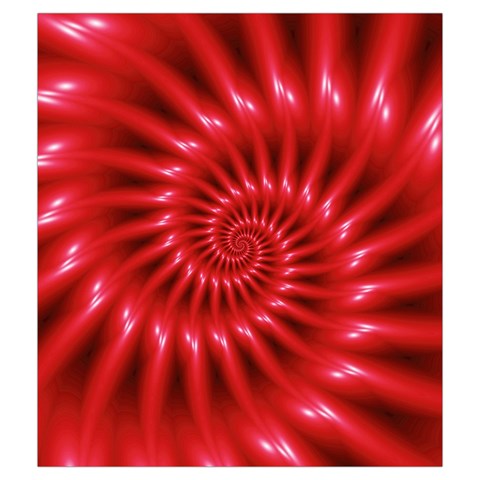 Glossy Red Spiral Fractal Drawstring Pouch (Medium) from ArtsNow.com Front