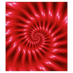 Glossy Red Spiral Fractal Drawstring Pouch (Medium) from ArtsNow.com Front