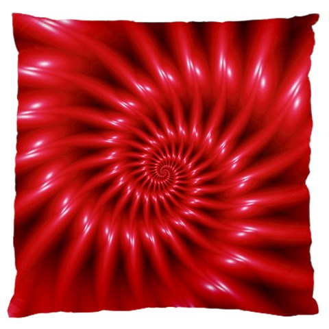 Glossy Red Spiral Fractal Standard Flano Cushion Case (One Side) from ArtsNow.com Front