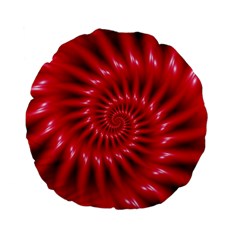 Glossy Red Spiral Fractal Standard 15  Premium Flano Round Cushion  from ArtsNow.com Front