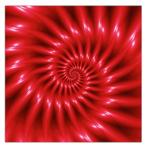 Glossy Red Spiral Fractal Large Satin Scarf (Square) from ArtsNow.com Front