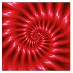 Glossy Red Spiral Fractal Large Satin Scarf (Square)