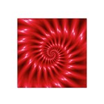 Glossy Red Spiral Fractal Satin Bandana Scarf