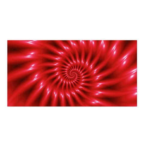 Glossy Red Spiral Fractal Satin Shawl from ArtsNow.com Front