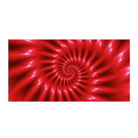 Glossy Red Spiral Fractal Satin Wrap from ArtsNow.com Front