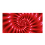 Glossy Red Spiral Fractal Satin Wrap