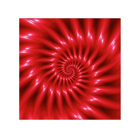 Glossy Red Spiral Fractal Small Satin Scarf (Square) from ArtsNow.com Front