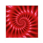 Glossy Red Spiral Fractal Small Satin Scarf (Square)