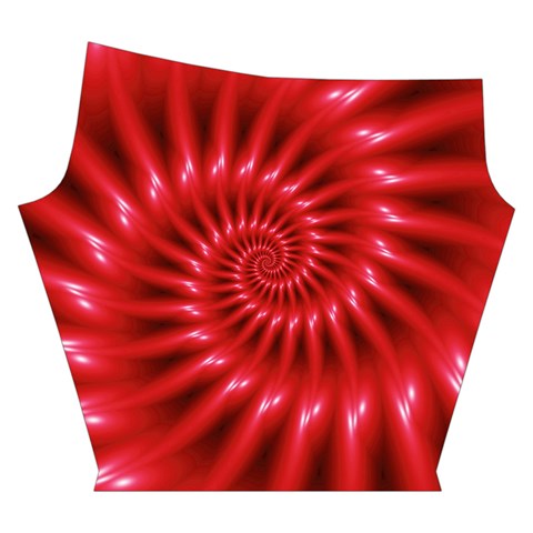 Glossy Red Spiral Fractal Yoga Cropped Leggings from ArtsNow.com Right